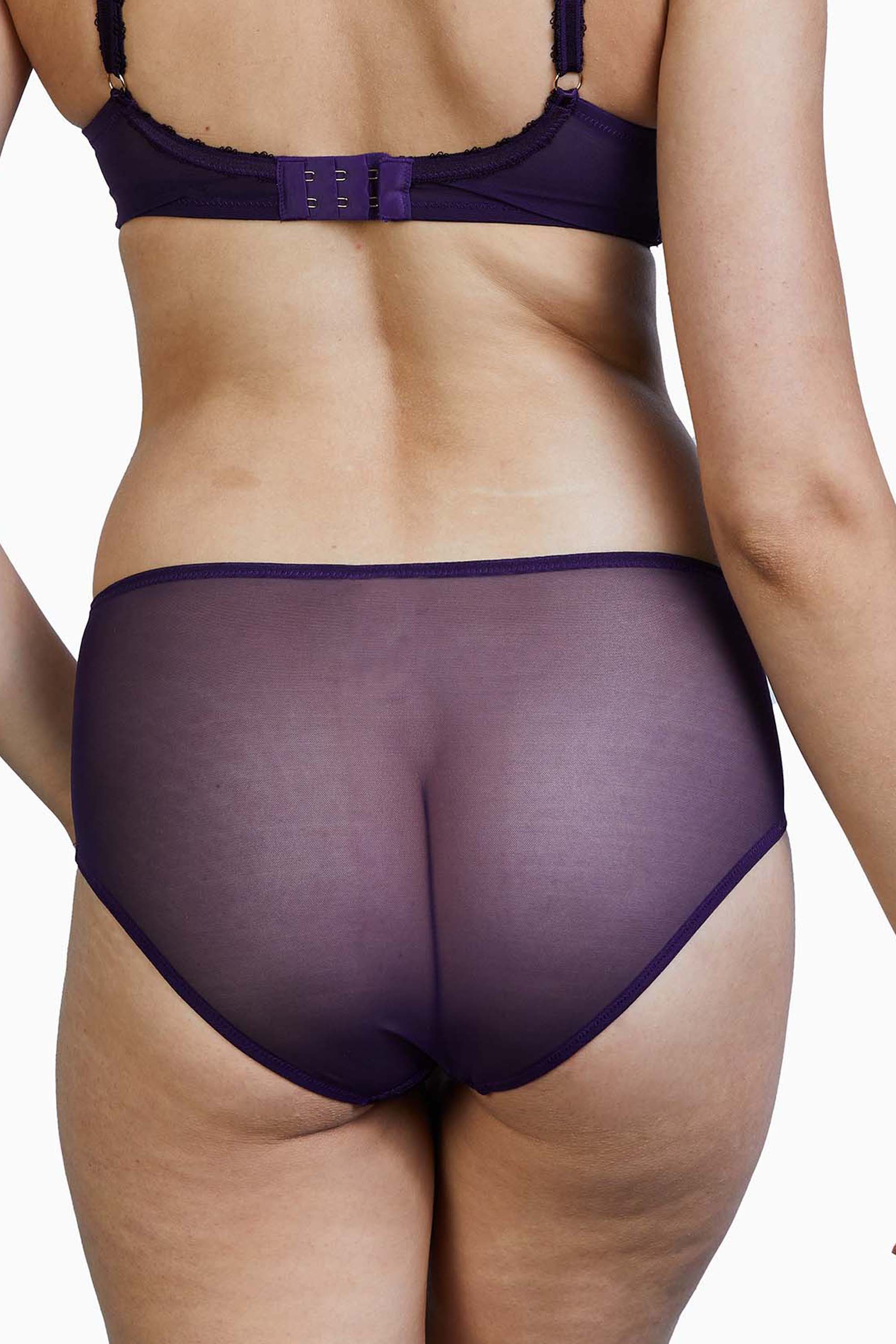 Deja Day Emma Vine Purple High Waist Brief