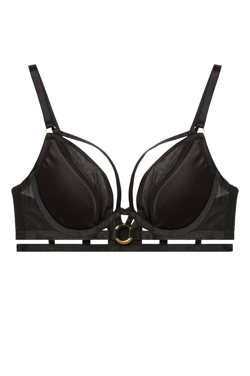 Sierra Black Gold Ring Bra