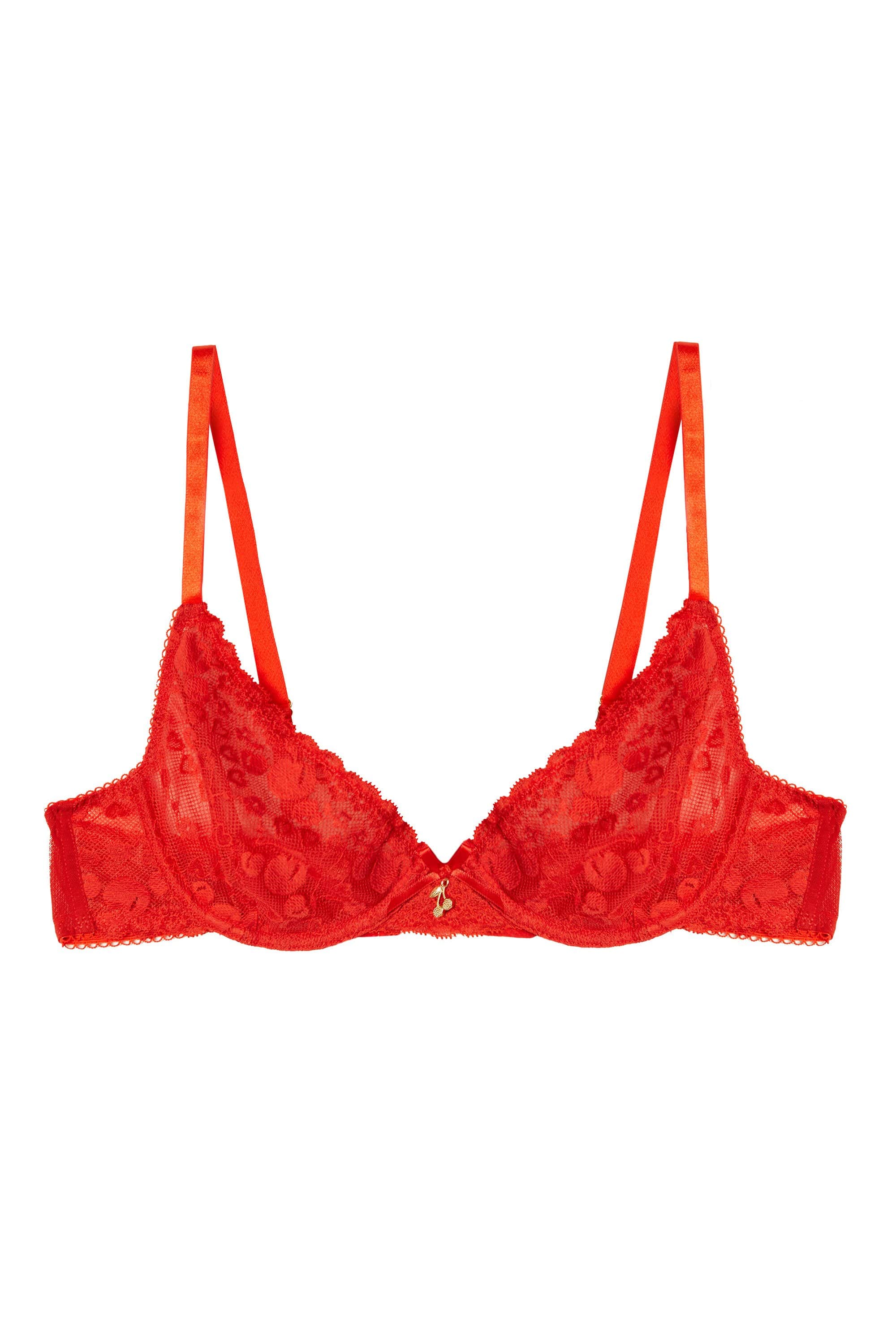 Leomie Red Cherry Plunge Bra