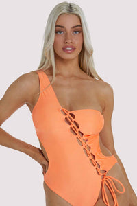 Gianna Orange Lattice Swimsuit