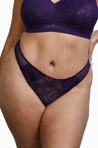 Deja Day Emma Vine Purple Brazilian Lace Brief