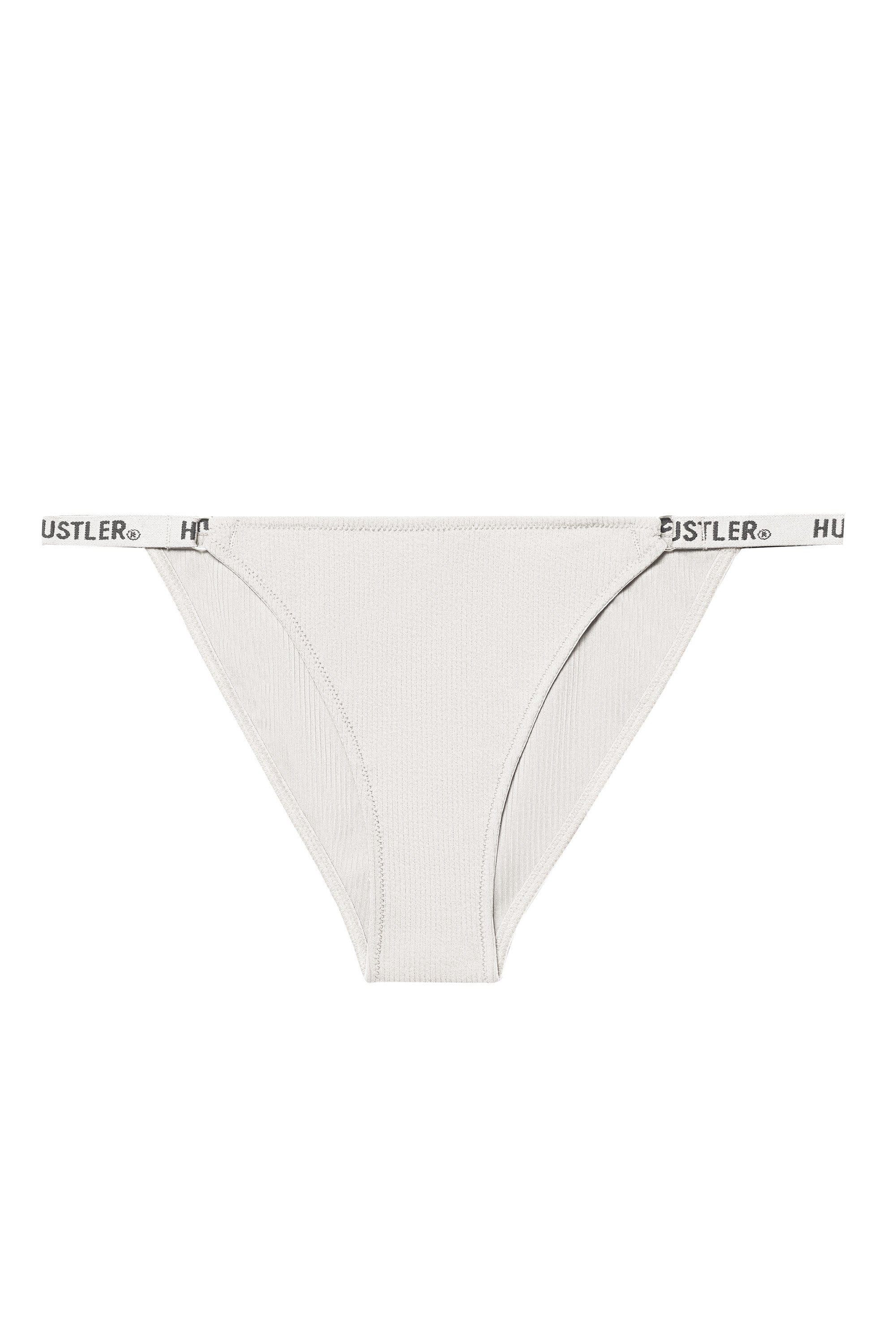 Branded Ribbed Tanga Ivory Brief