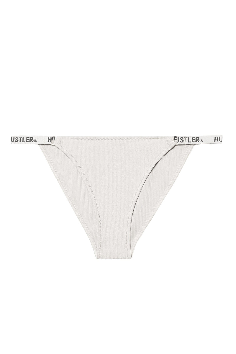 Branded Ribbed Tanga Ivory Brief