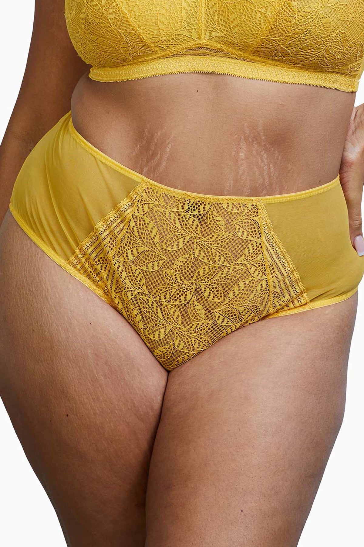 Deja Day Emma Mustard Yellow High Waist Brief