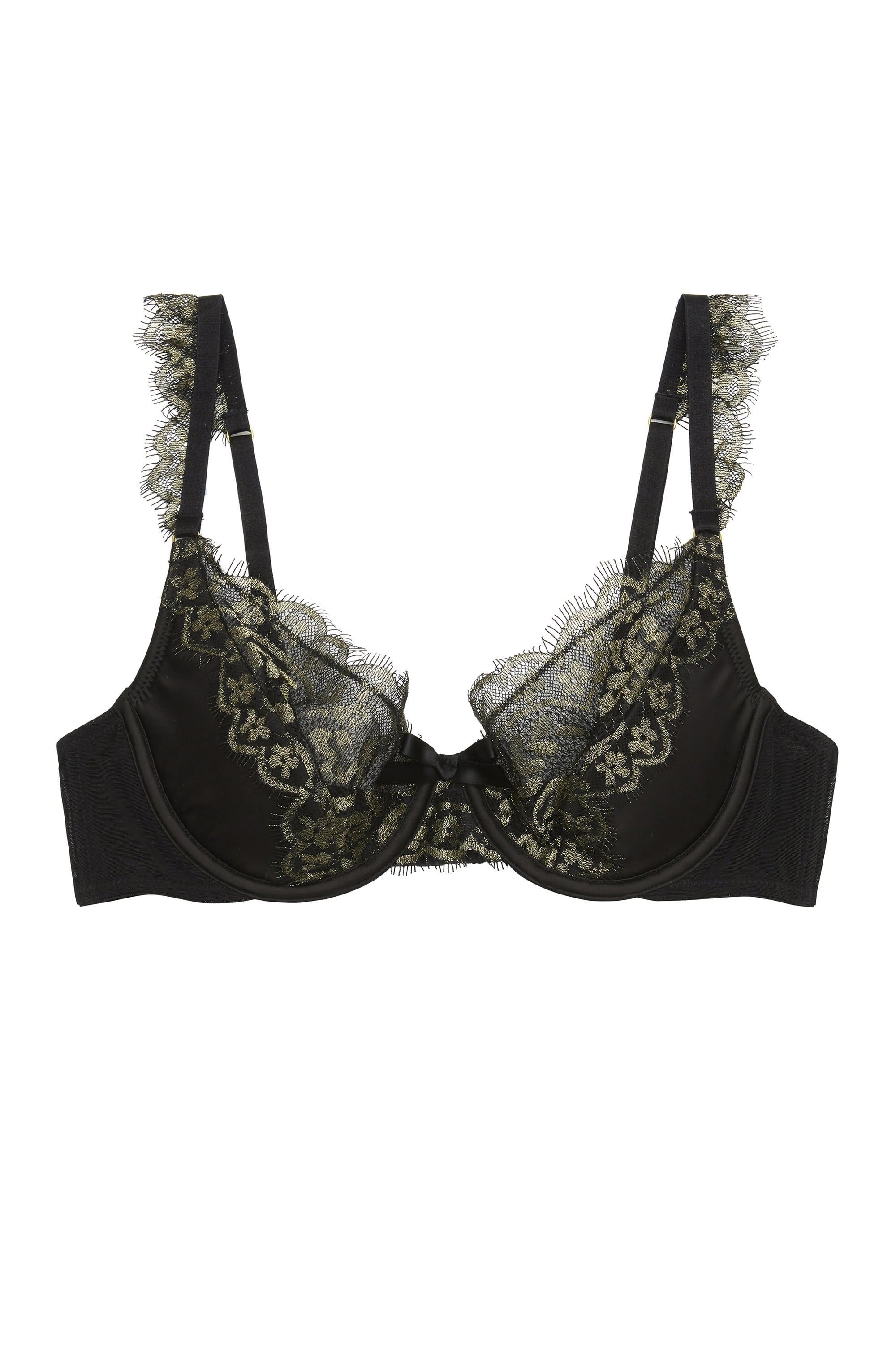 Empress Gold lace plunge bra A - DDD/F