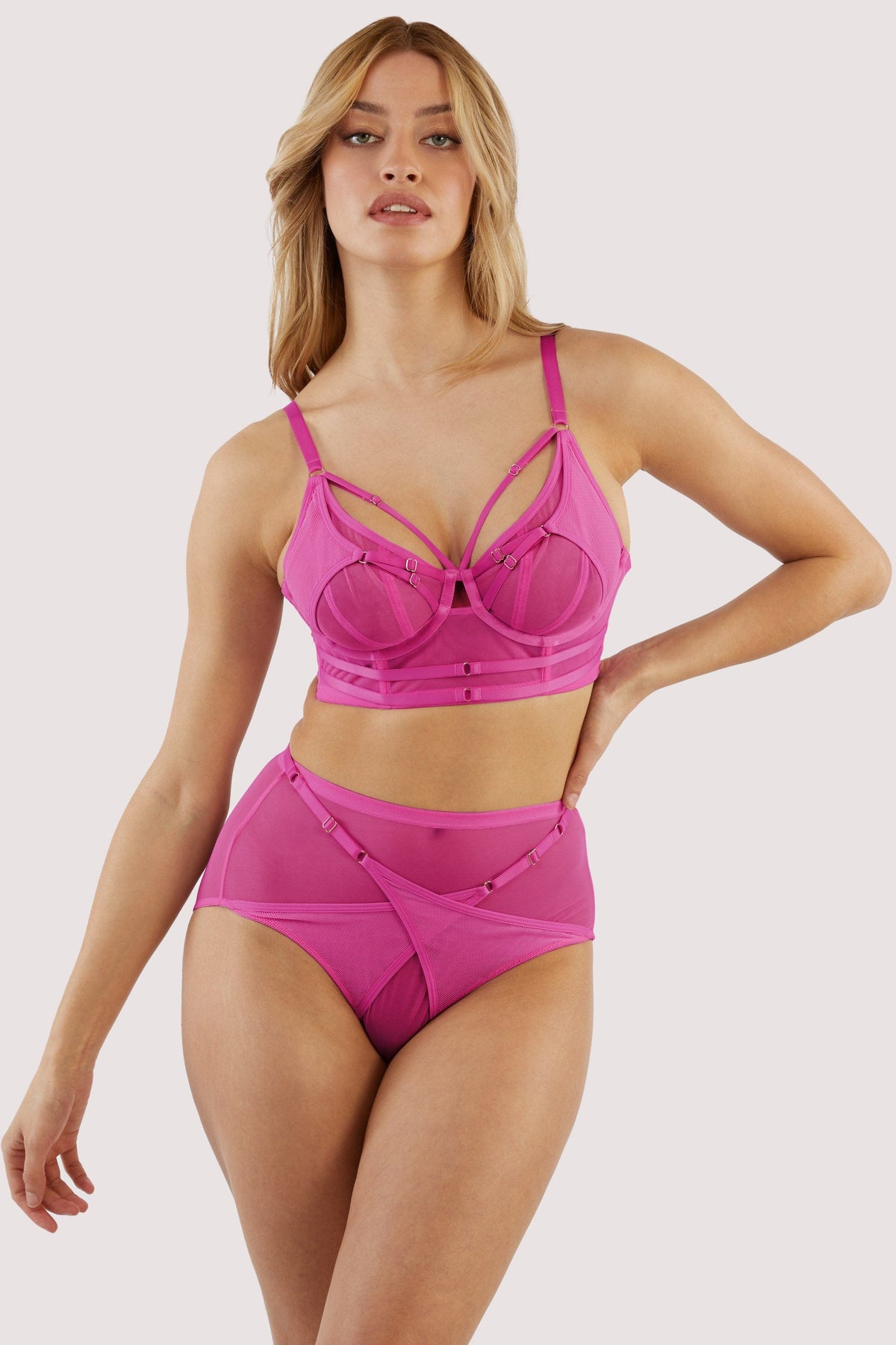 Eddie Magenta Crossover Wrap Bra