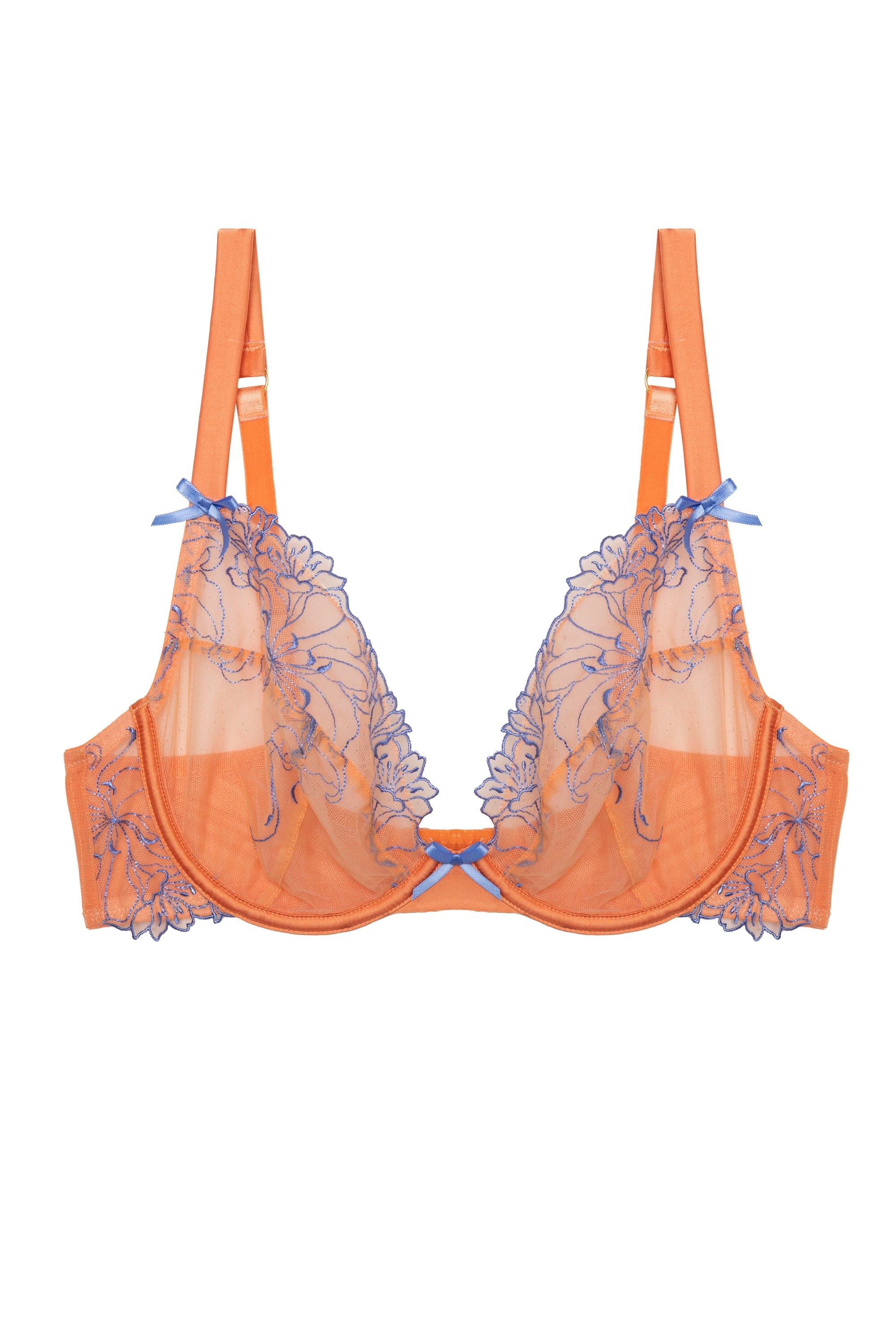 Palm Bay Coral Embroidery Plunge Bra