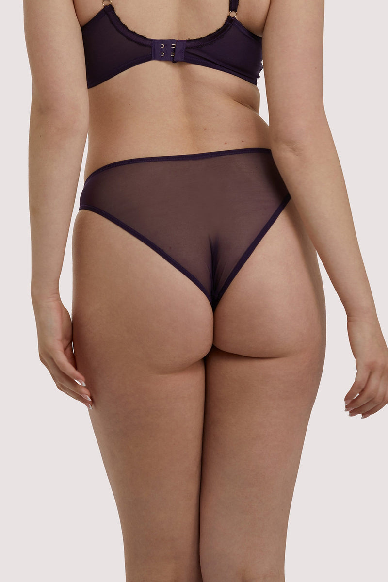 Emma Vine Purple Brazilian Lace Brief