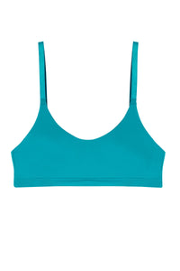 Second Skin Teal Recycled Crop Top Bra