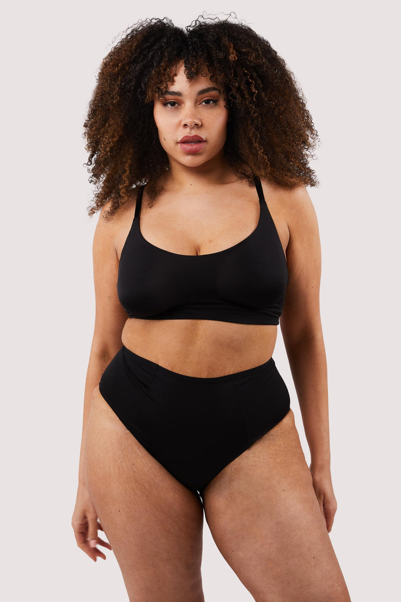 Second Skin Black Recycled Highwaist Brief