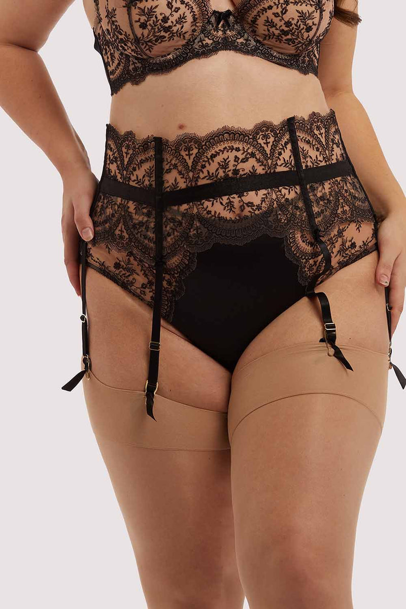 Severine Black Suspender Curve