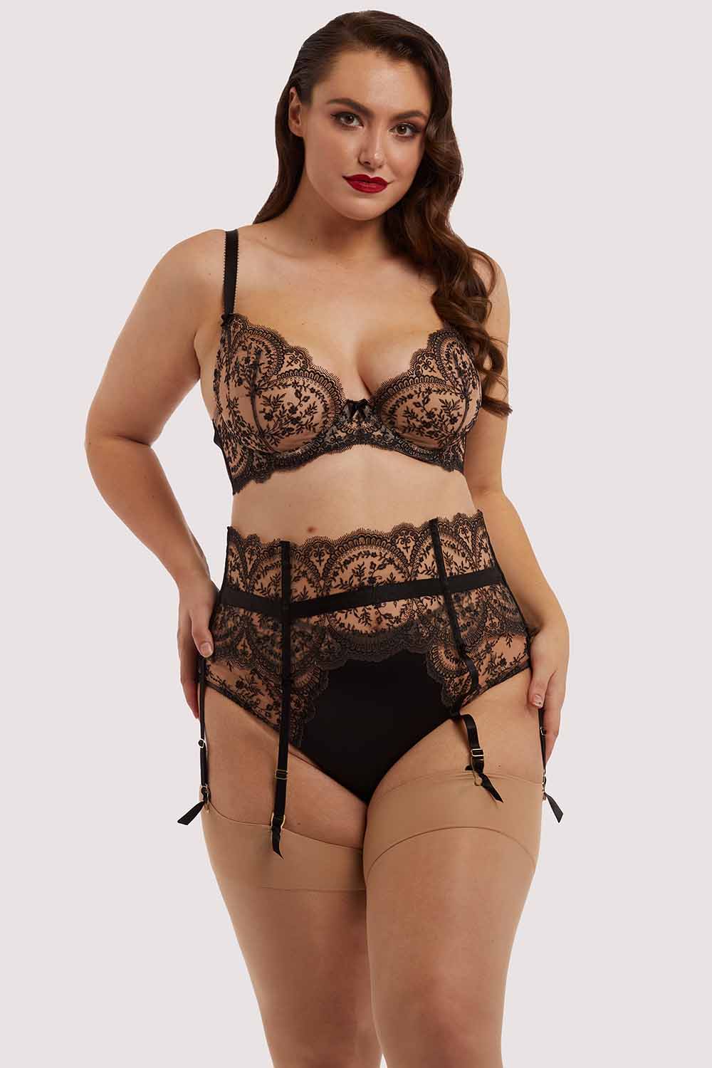 Severine Black Suspender Curve