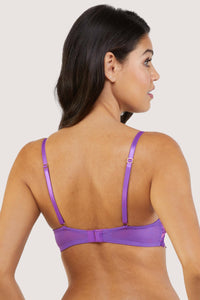 Walpole Purple Embroidered Strappy Balconette Bra