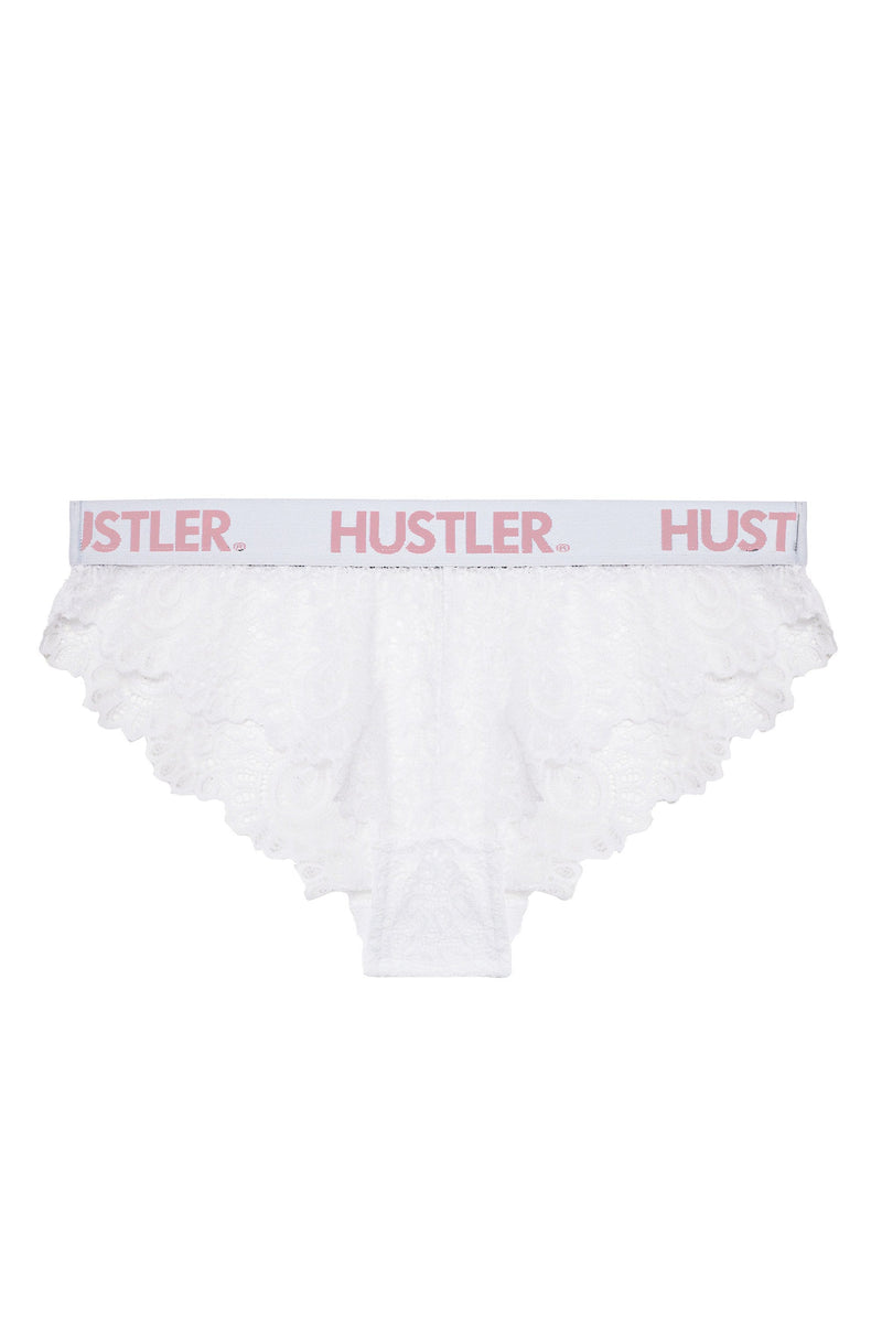 Branded Lace White Brief