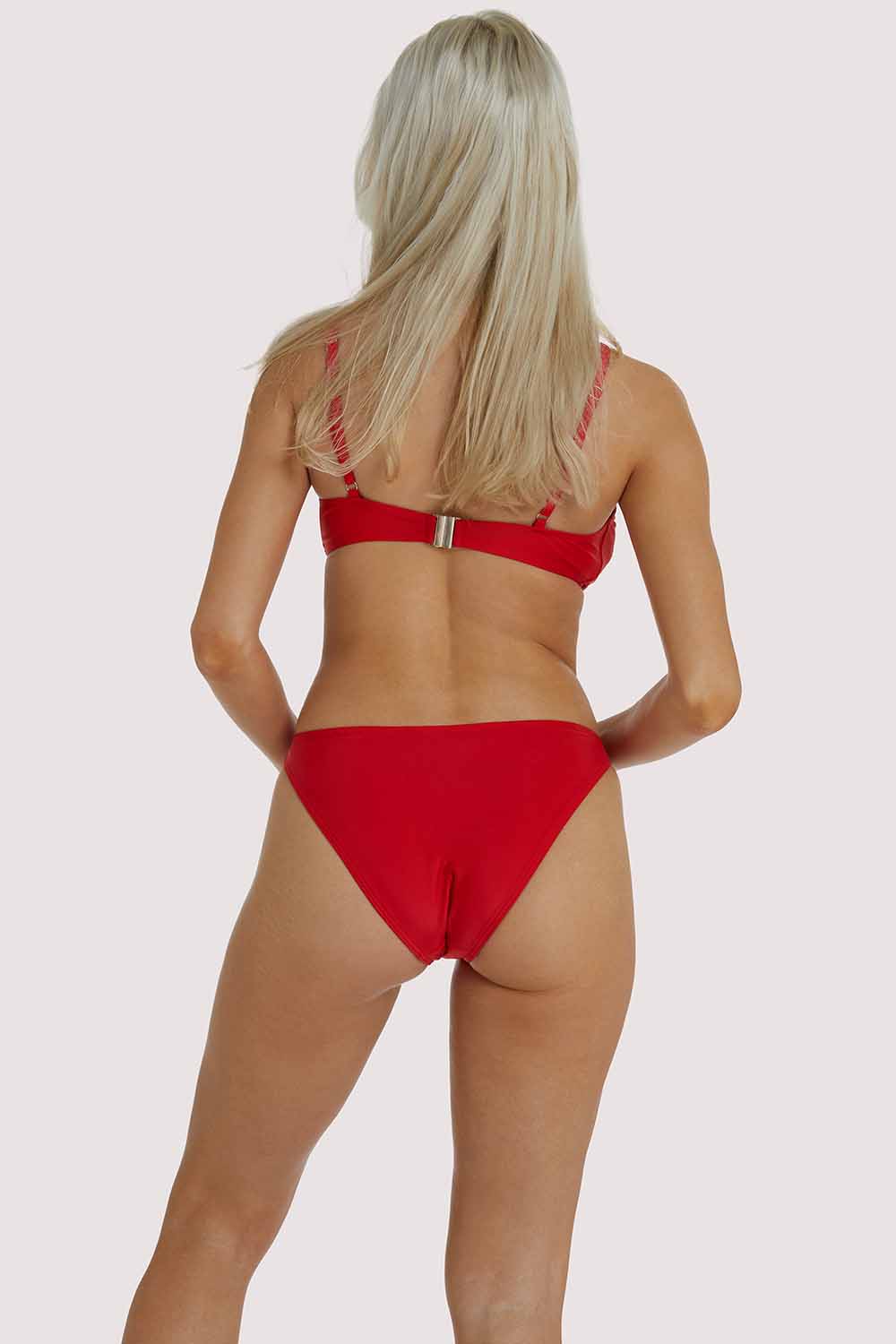 Red Wrap Cut Out Swimsuit