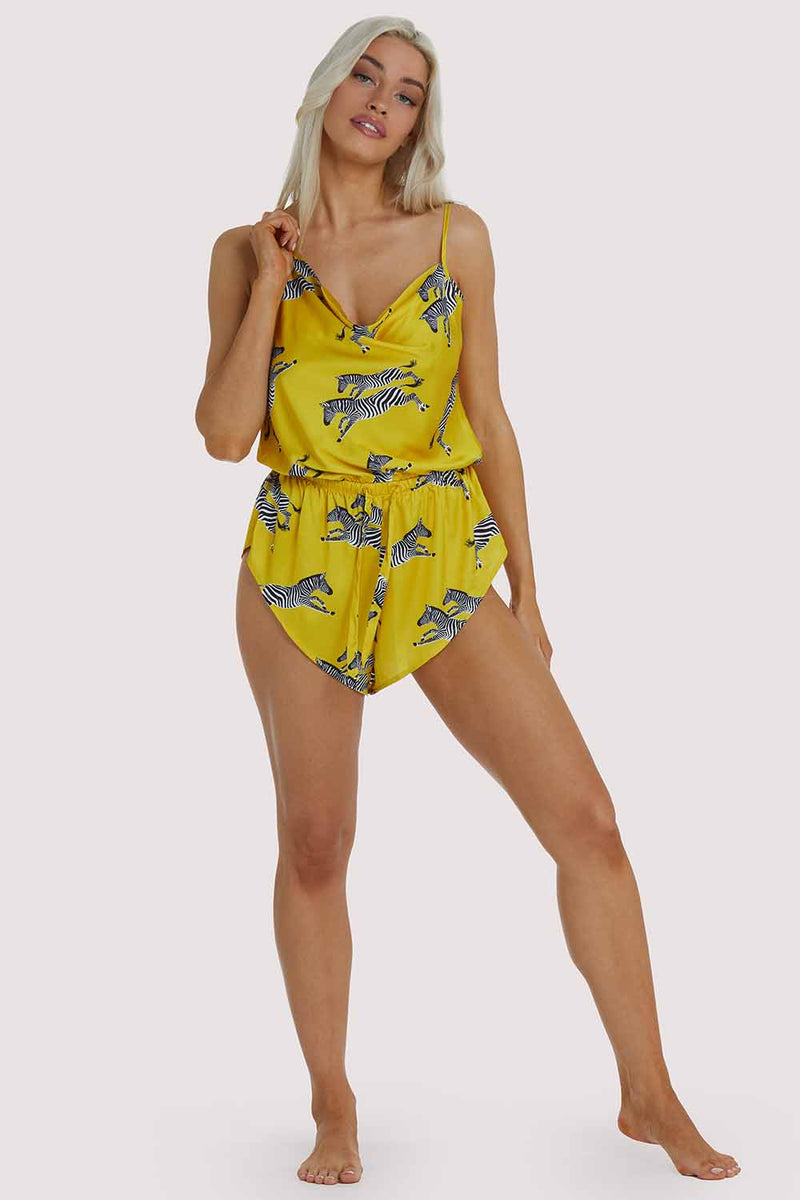 Kilo Mustard Zebra Playsuit