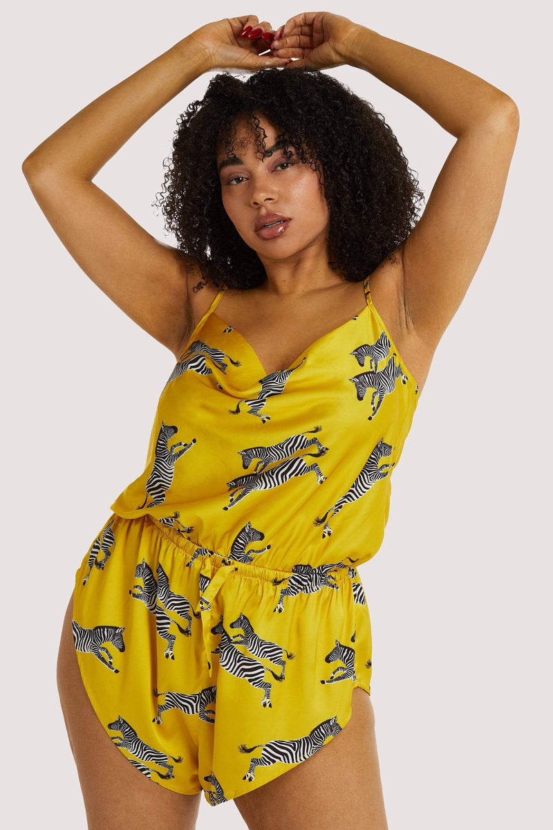 Kilo Mustard Zebra Playsuit