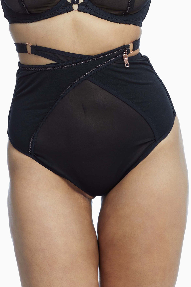 Unzipped High Waist Brief