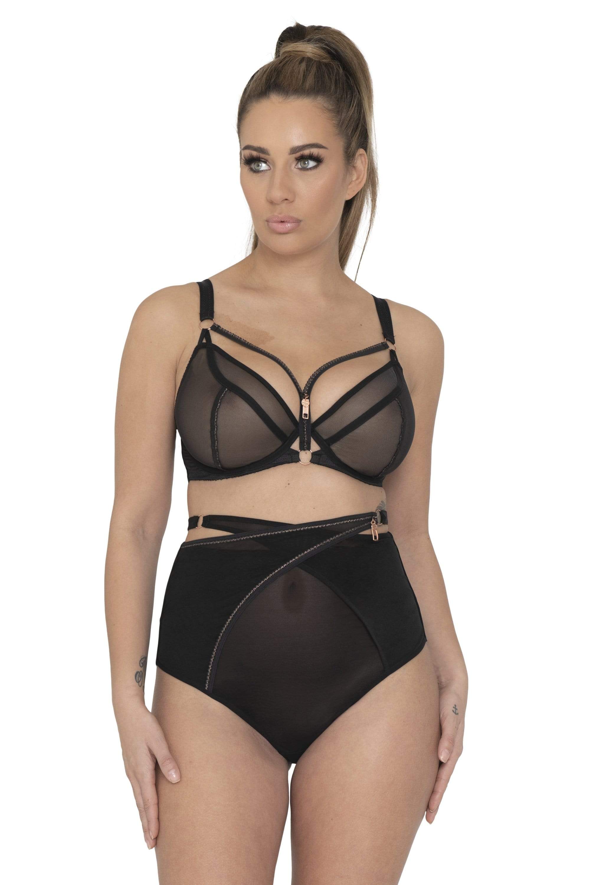 Unzipped High Waist Brief