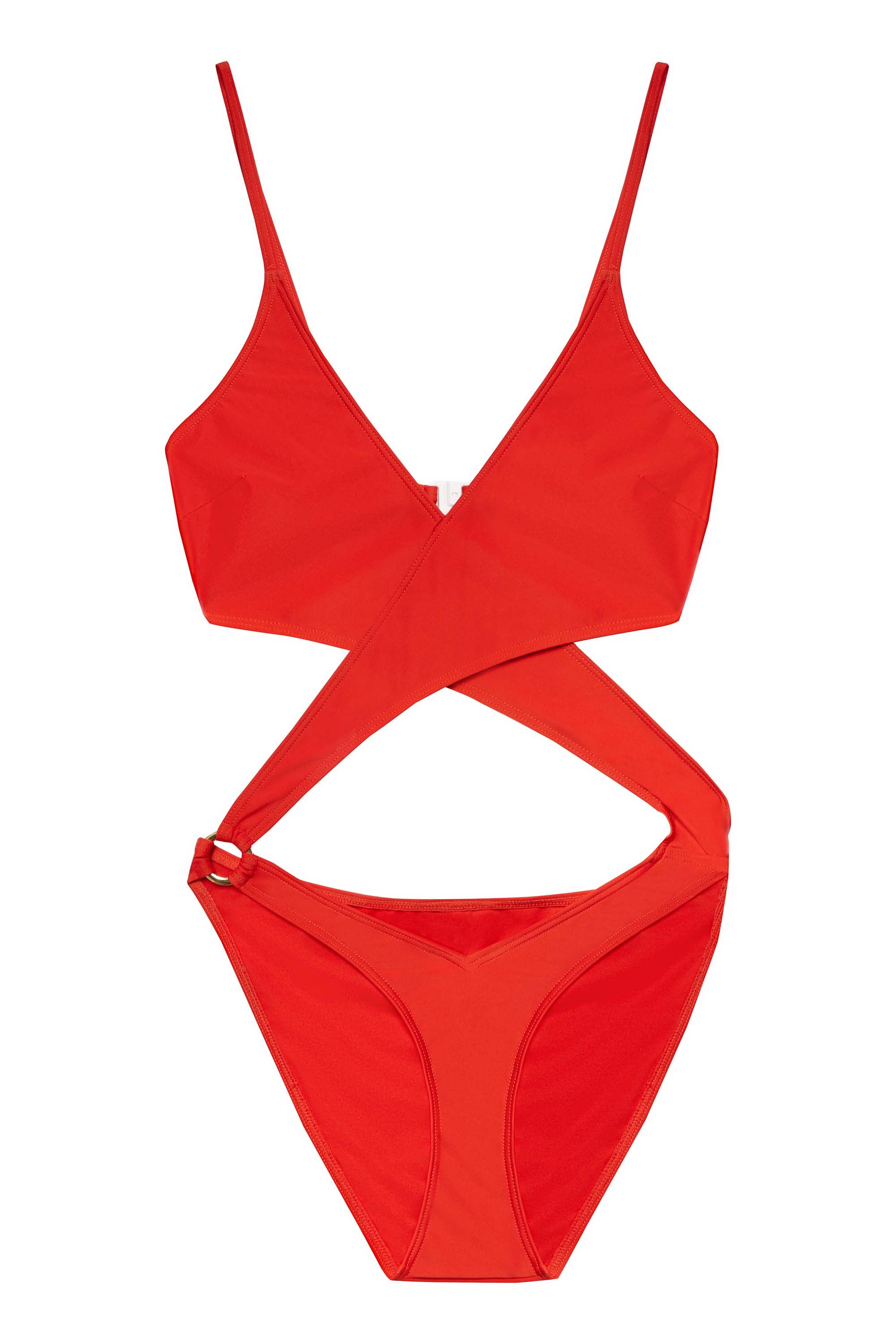 Red Wrap Cut Out Swimsuit