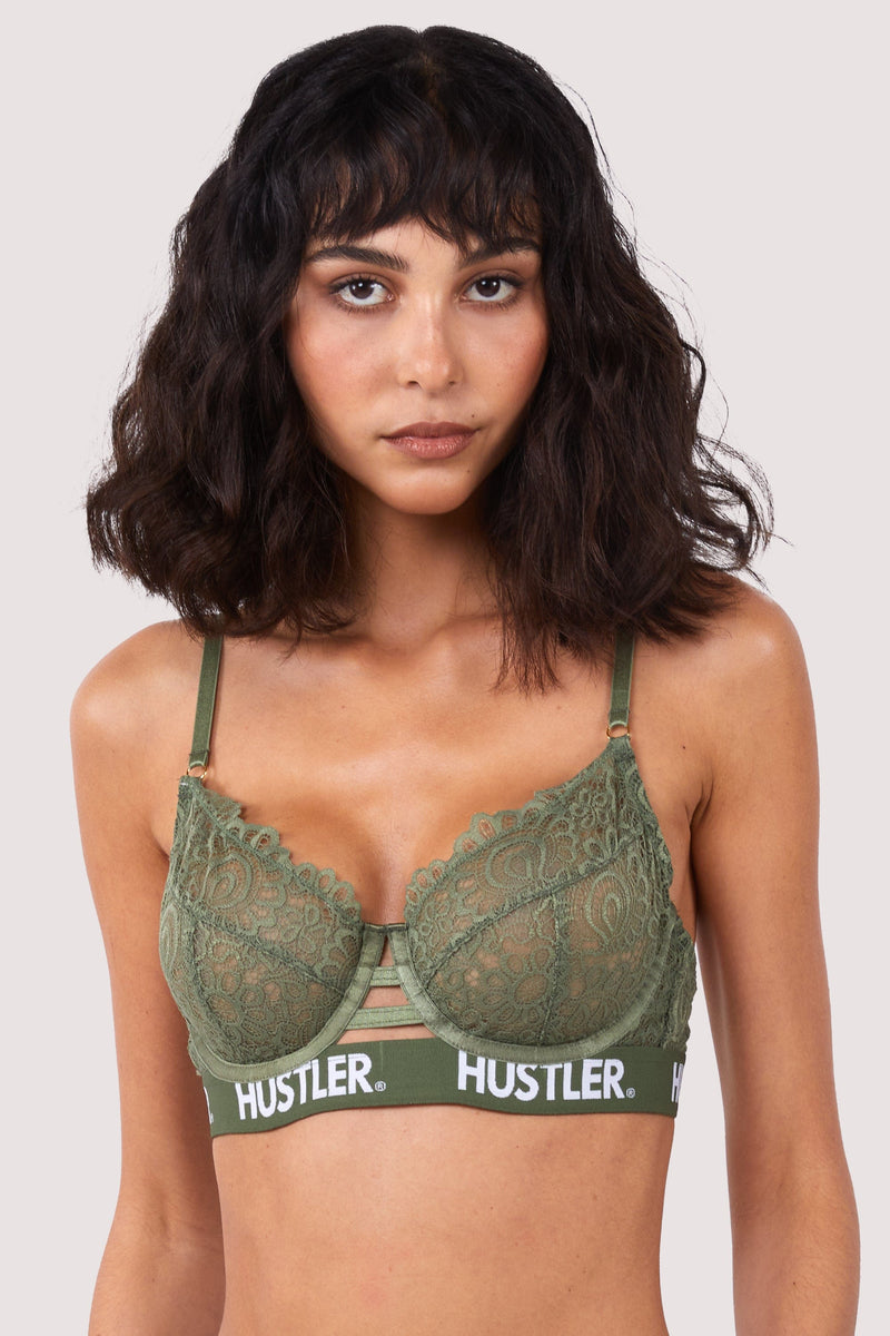 Branded Olive Lace Bra