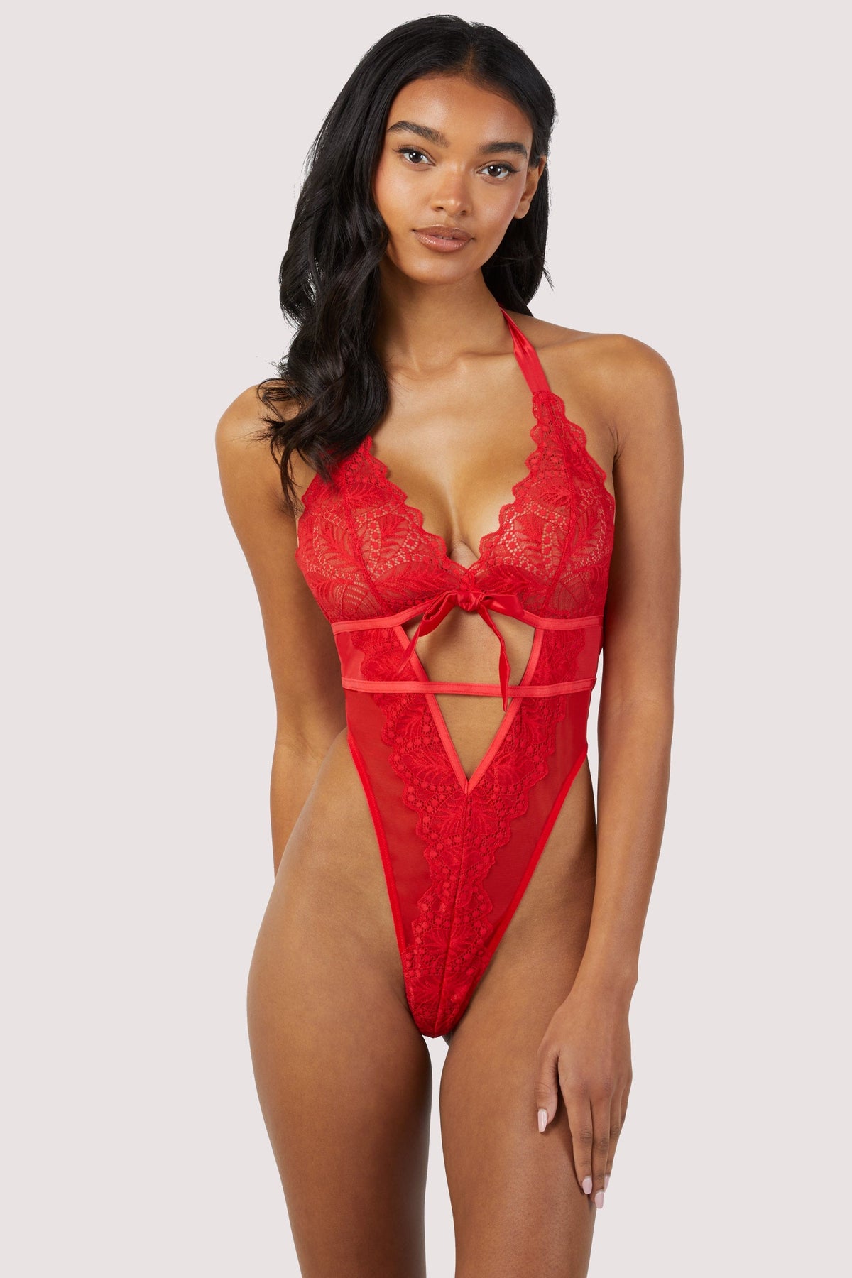 Dee Red Eyelash Lace and Mesh Body